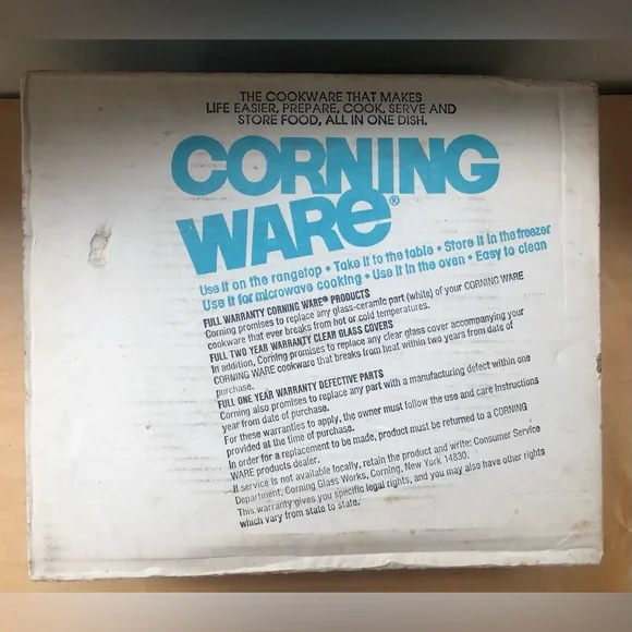 Corning Ware A-84 4 Qt Covered Saucepot Blue Cornflower Vintage Open Box NOS